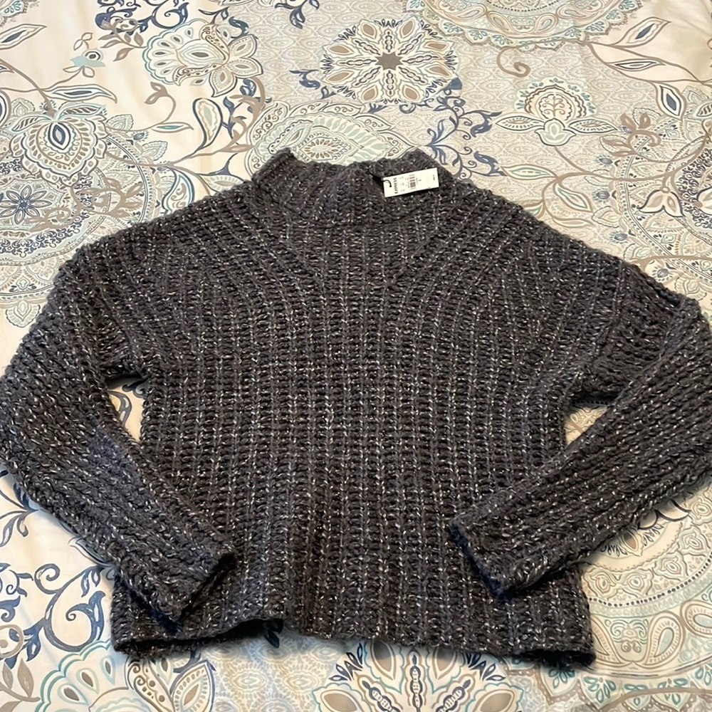 NWT Express Sweater Gray w/sparkle Small S SM